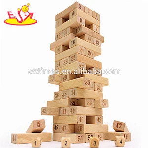 Großhandel 51 STÜCKE pädagogisches baby stapeln ziegel spiel lustige hölzerne stapel ziegel spiel spielzeug kinder holzblöcke W13D149