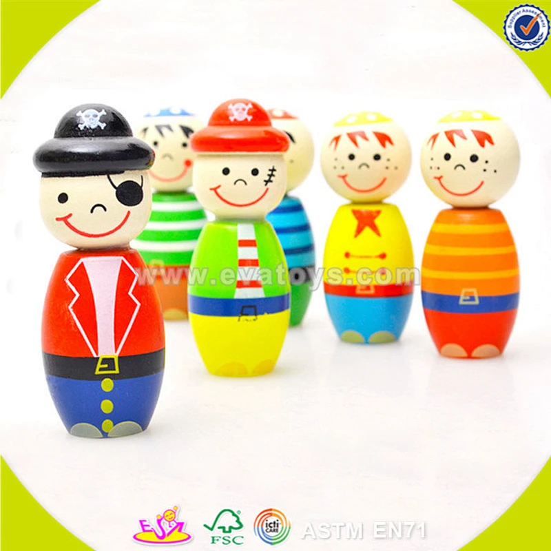 wholesale Funny wooden bowling ball set toy,Cute colorful wooden bowling set toy,Mini lovely wooden toy bowling toys W01B010