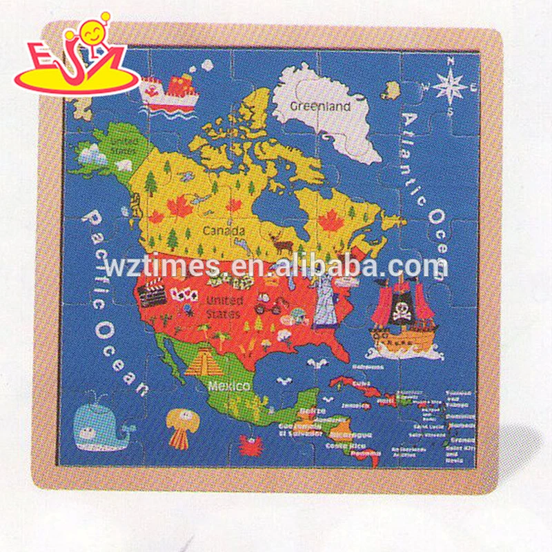 wholesale baby wooden map puzzle fashion kids wooden map puzzle popular children wooden map puzzle W14C139