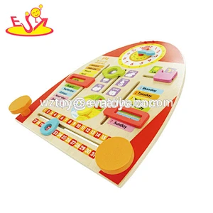 hottest sale kids early learning wooden calendar toy for children education W09F005