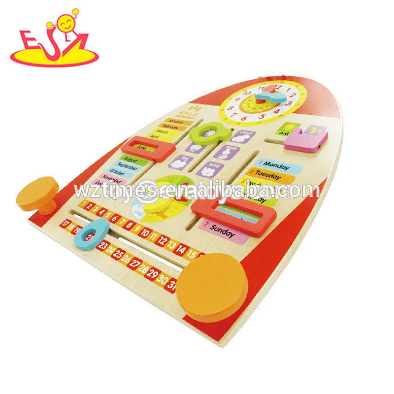 hottest sale kids early learning wooden calendar toy for children education W09F005