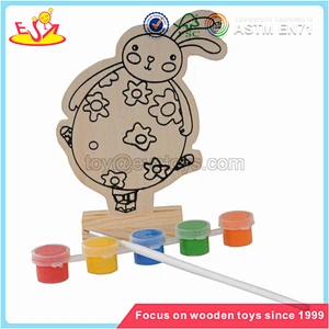 Wholesale hot sale cheap art practice diy wooden painting kit toy with pigment and pen W03A048