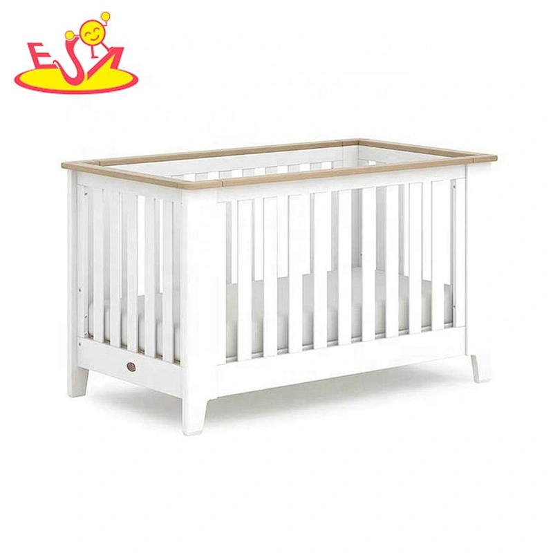 high quality baby modern wooden white cot bed for wholesale W08E034
