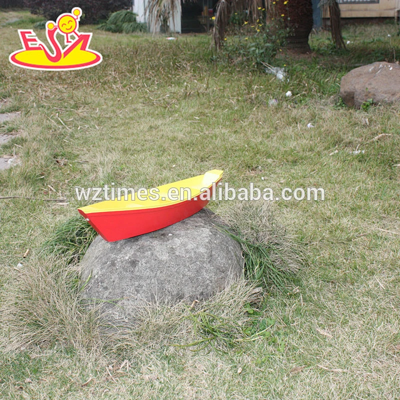 Wholesale attractive low price wooden boat toy bring fun for children W04F002