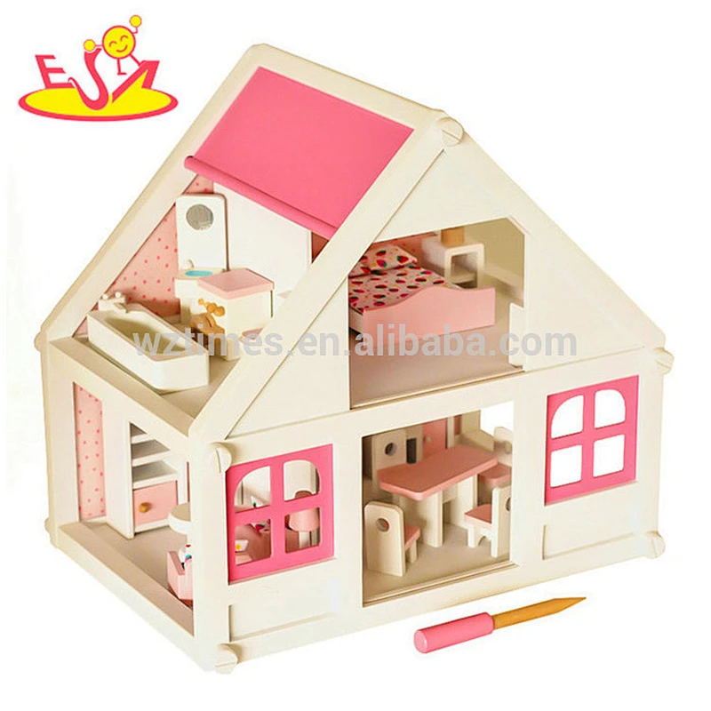 Neues Design Kinder Puppenhaus aus Holz mit Möbeln W06A317