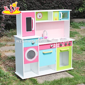 2018 venta al por mayor del bebé de madera rosa juego de cocina mejores niños de madera de color rosa juego de cocina venta niños de madera rosa juego de cocina W10C230