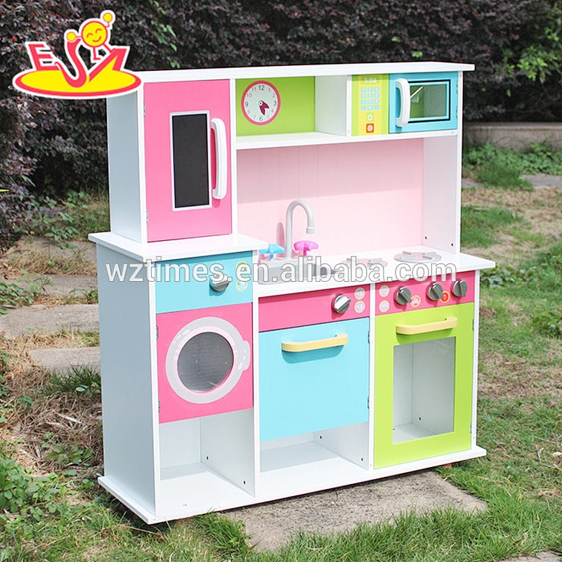 2018 venta al por mayor del bebé de madera rosa juego de cocina mejores niños de madera de color rosa juego de cocina venta niños de madera rosa juego de cocina W10C230