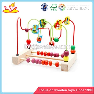 Wholesale best selling mini roller coaster wooden string beads game for kids W11B112