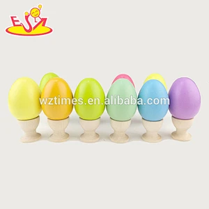 2018 wholesale graffiti wooden easter egg DIY wooden easter egg fashion wooden easter egg W02A139