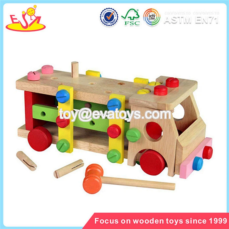 wholesale kids wooden screws toy high quality wooden removable screws car toy to bring children fun W11G009