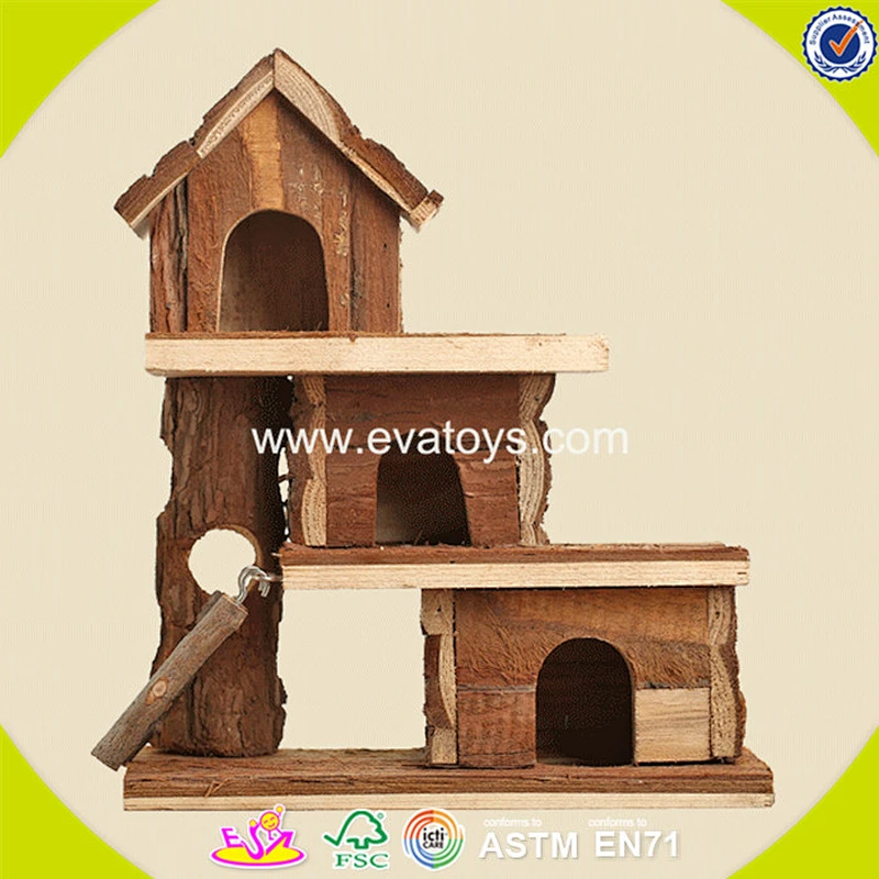 2018 New design wooden hamster pet house mini wooden hamster pet house W06F017