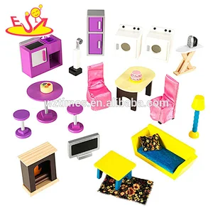 2018 Coloridos juguetes de tres capas modelo de casa de muñecas de madera en miniatura para niños W06A278