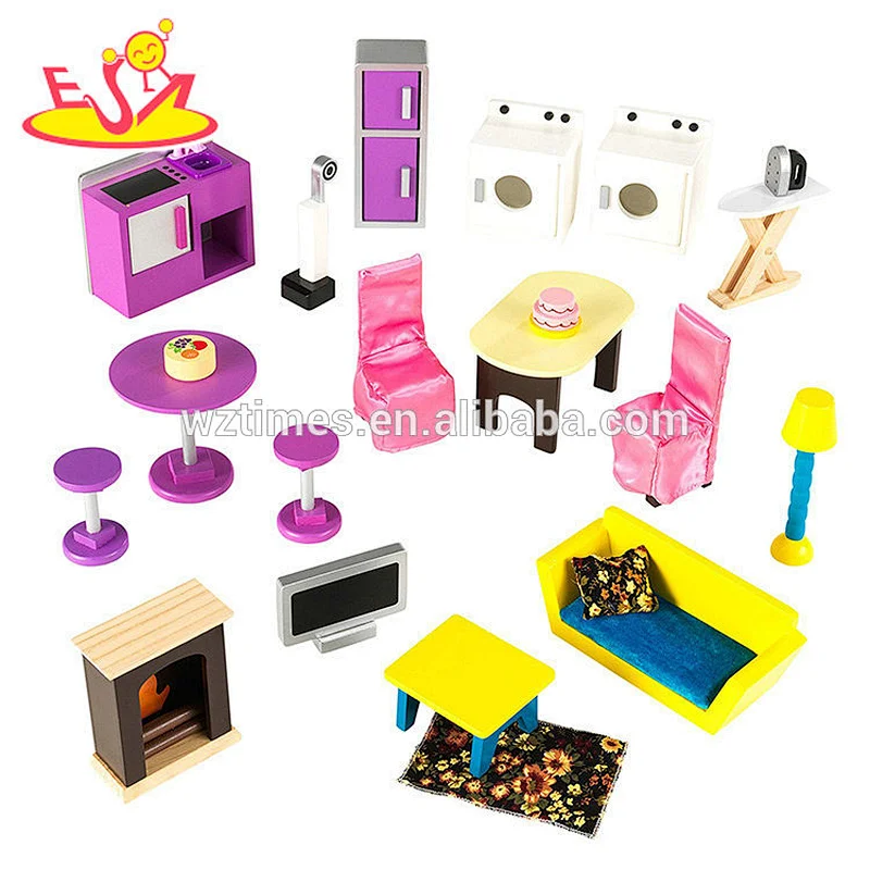2018 Coloridos juguetes de tres capas modelo de casa de muñecas de madera en miniatura para niños W06A278