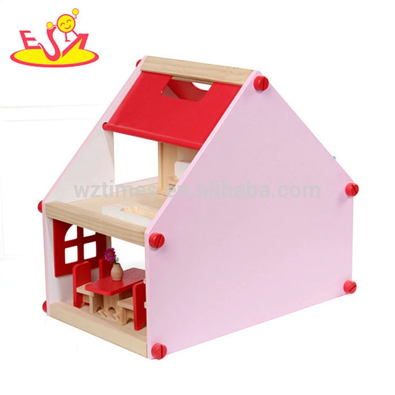 Neues Design Kinder Puppenhaus aus Holz mit Möbeln W06A317