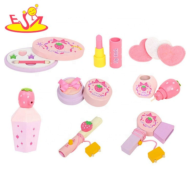 New design blue kids wooden makeup vanity with drawers W08H122