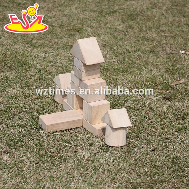 2018 wholesale wooden building block box kid wooden building block box educational wooden building block box W13A086