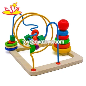 New Hottest educational wooden baby toy with beads and wire W11B206