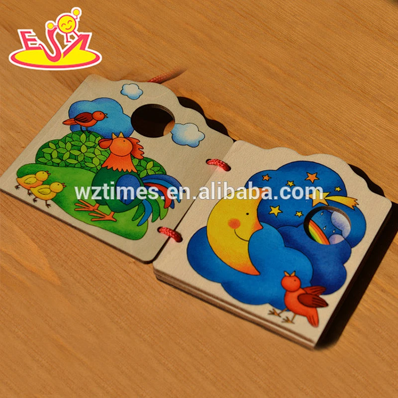 wholesale most popular colored wooden baby book for sale W12E009