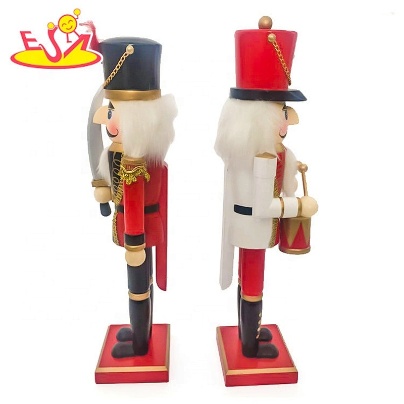 2019 High quality decor wooden red nutcracker soldier with bass W02A339