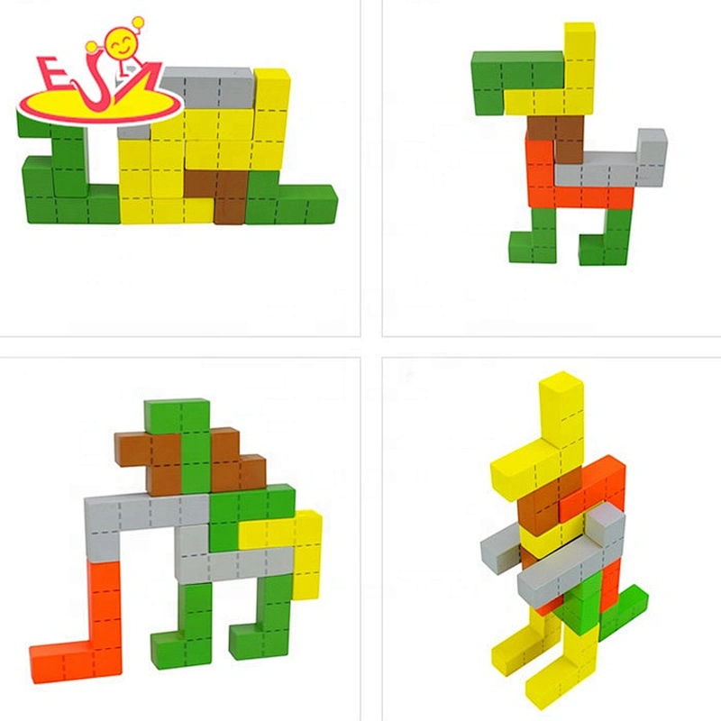 Best sale educational wooden block toy set for kids W13A081