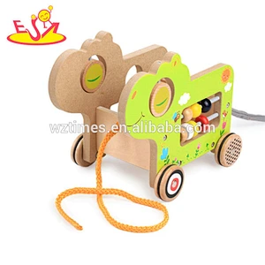 Reizendes multifunktionales hölzernes Tierentwurfsdruckstoßspielzeug für Baby W05B166