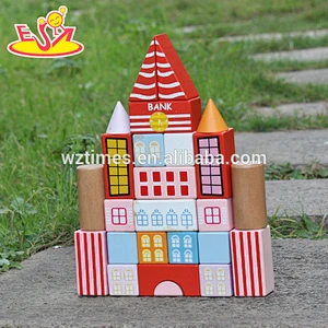 2018 New design 25 pieces educational kids wooden toy blocks for preschoolers W13A124