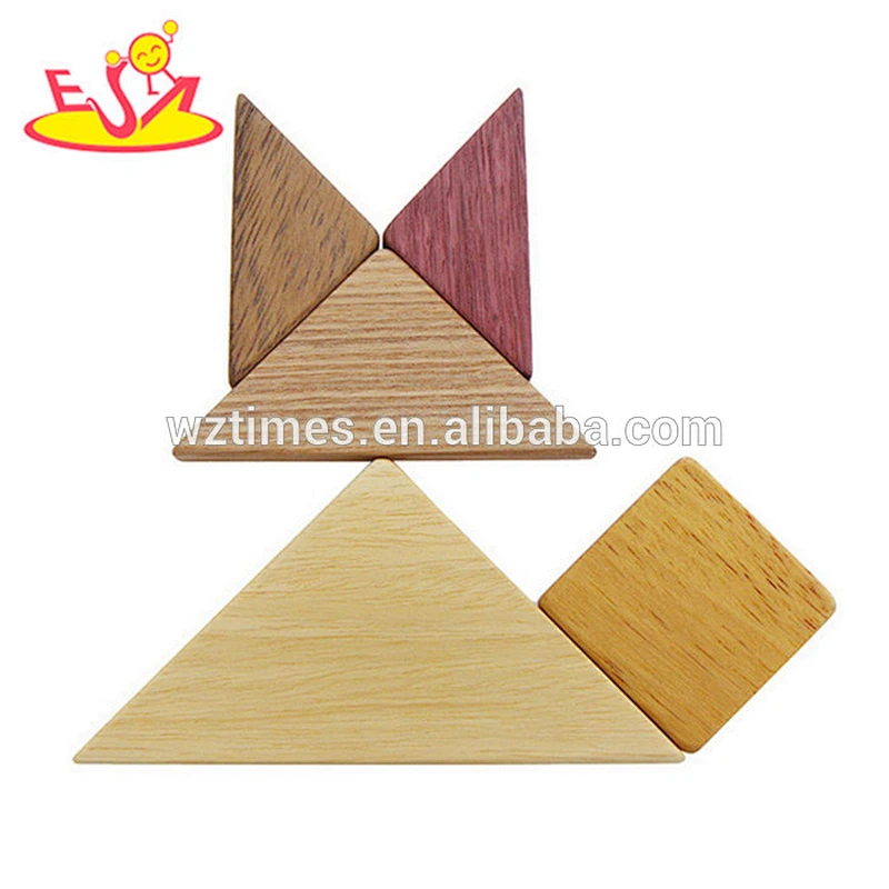 Wholesale popular wooden kids tangram toy develop children imagination W11D009