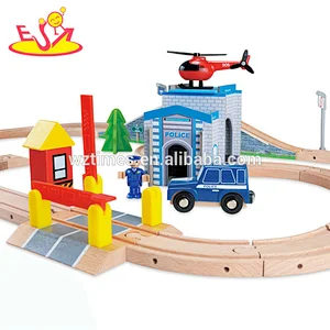 Wholesale diy assemble children wooden railway set for sale W04C079