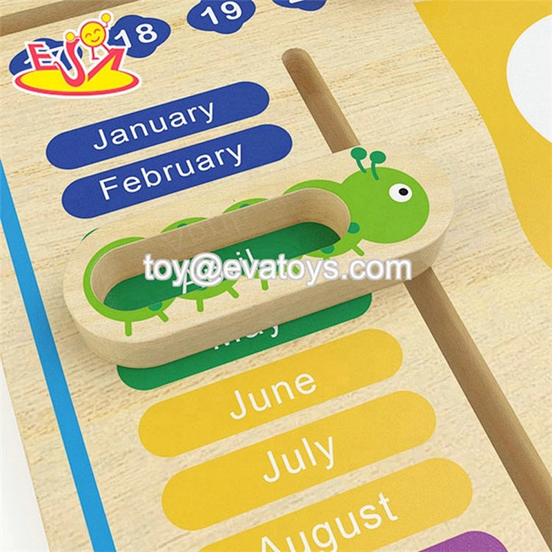 New arrival kids educational wooden calendar with Clock, Season, Weather, Days, And Months Board W09F019