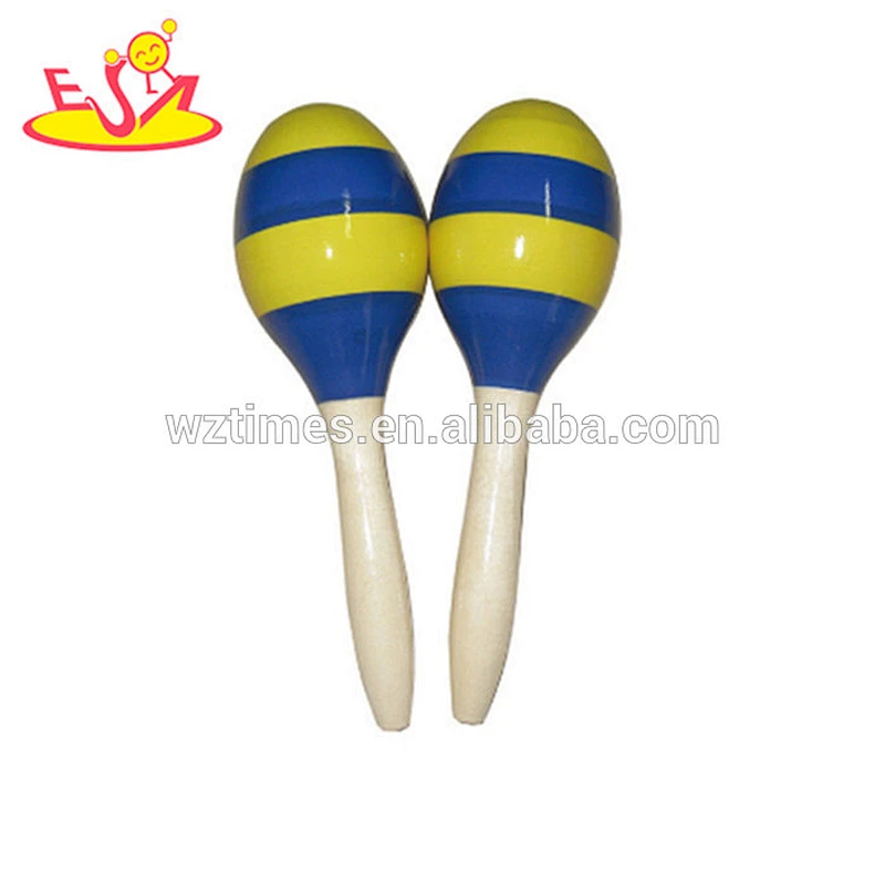 Wholesale educational baby wooden toy maracas cheap kids wooden toy maracas best sale children wooden toy maracas W07I046