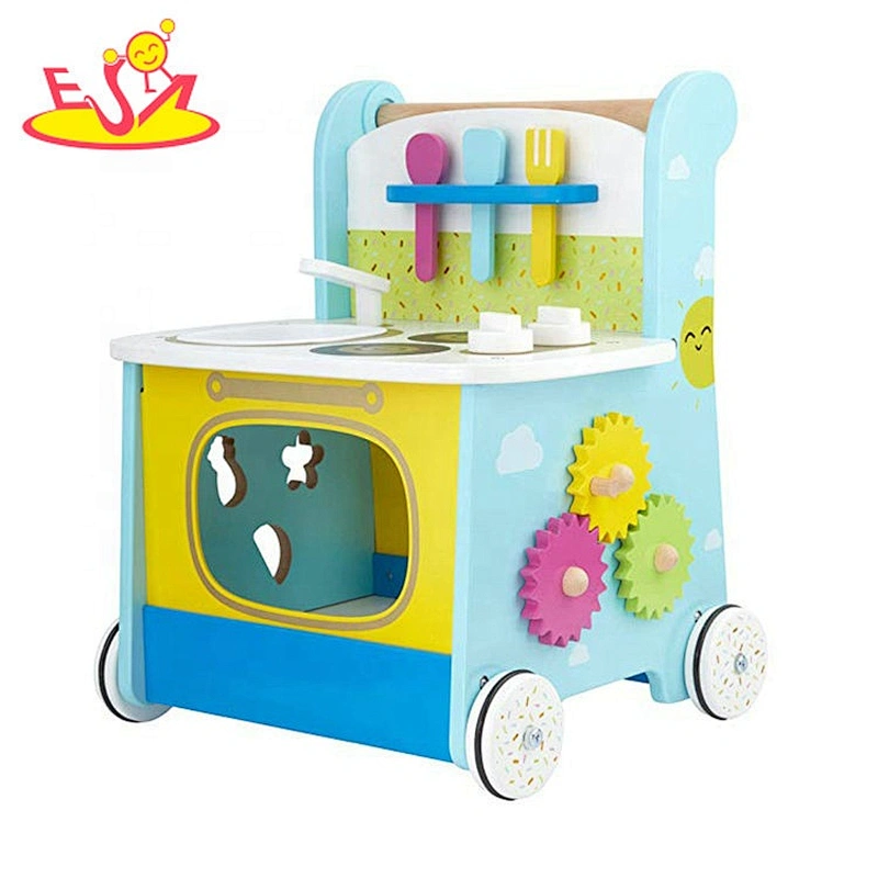 New fashion preschool wooden baby walker with wheels W16E144