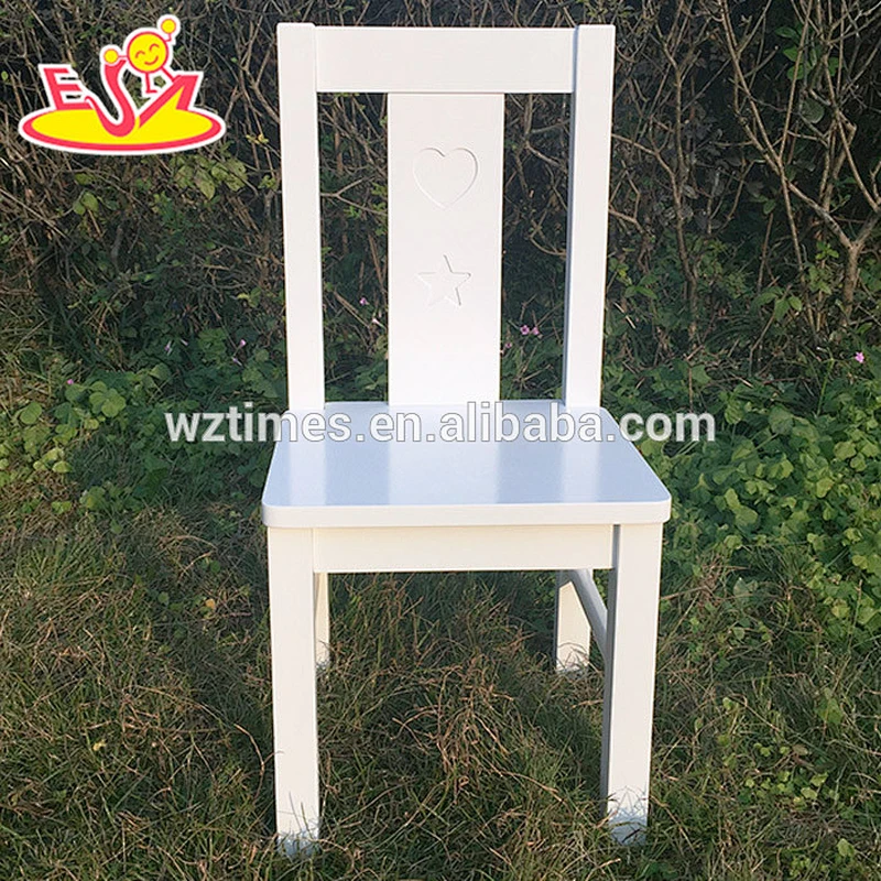 Wholesale customize beautiful wooden white chair used for baby sit W08G163