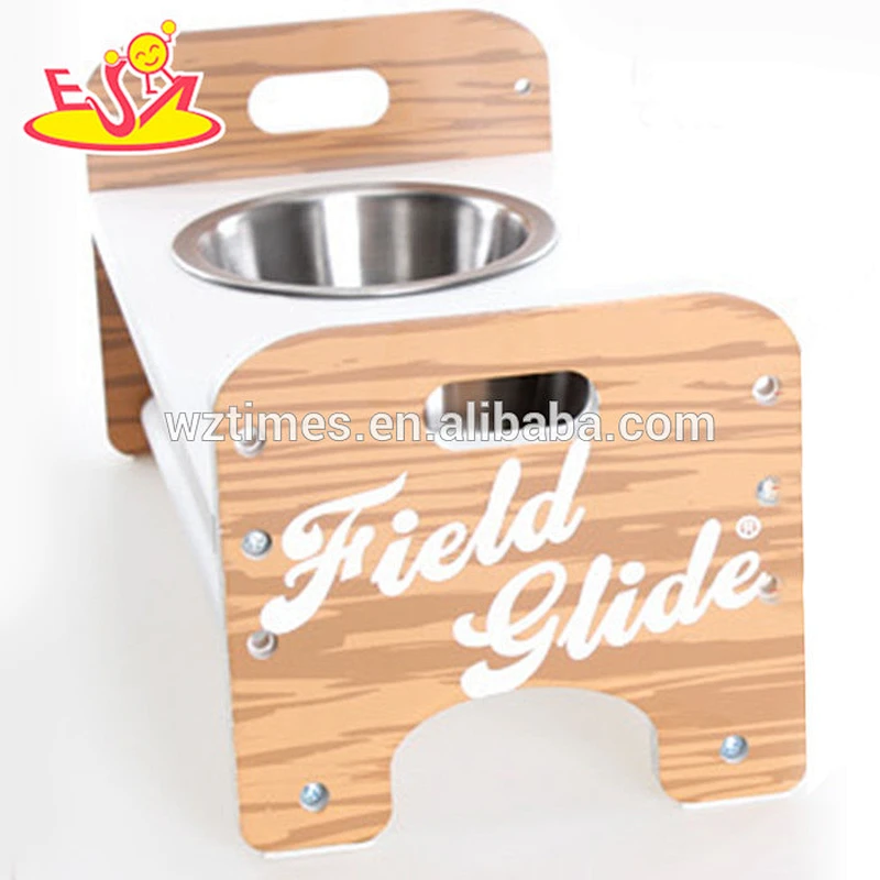 Wholesale top fashion wooden lovely pet food bowl for sale W06F013