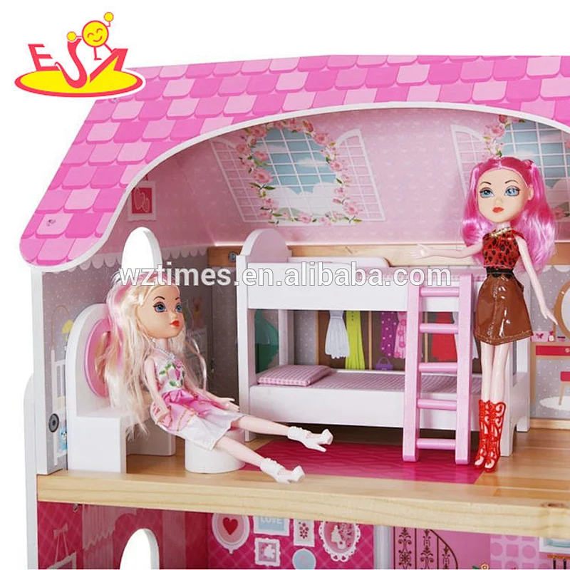 hölzernes Miniaturpuppenhaus der Großhandelsart und weisemädchen für Verkauf W06A254