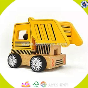 wholesale pretty wooden track car toy funny yellow wooden truck car toy wonderful toddler wooden track car toy W04A149