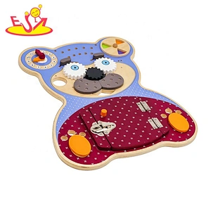 Custom bear shape wooden toddler busy board for education W12D120