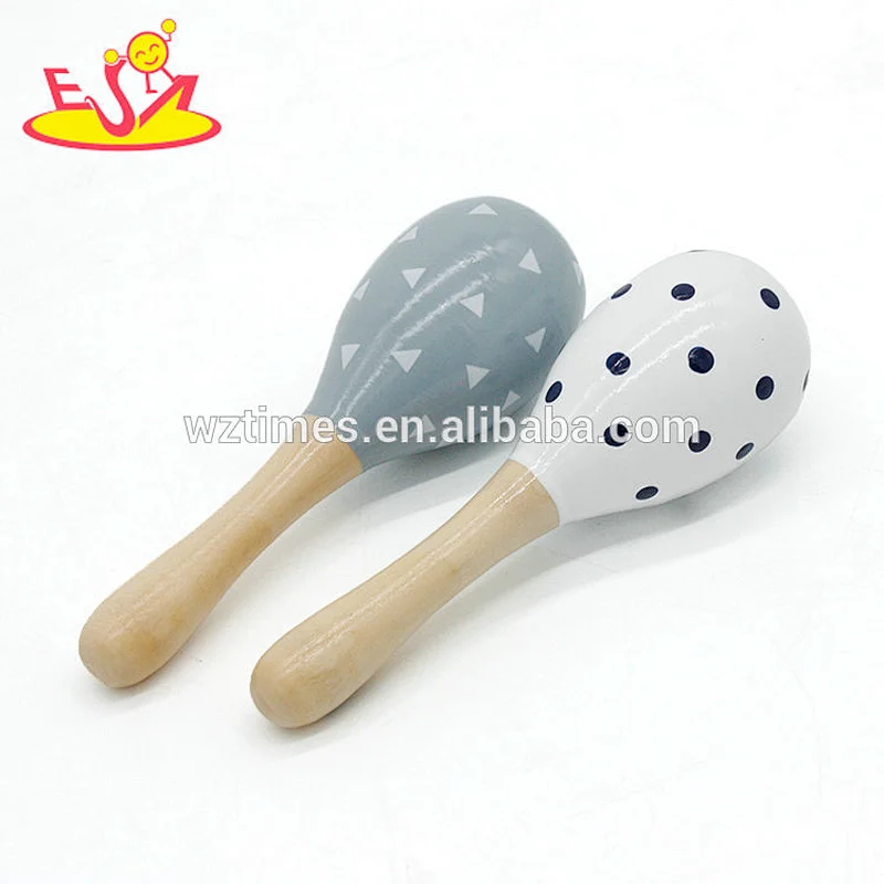 2018 Wholesale traditional music instrument wooden cheap maracas for baby W07I133