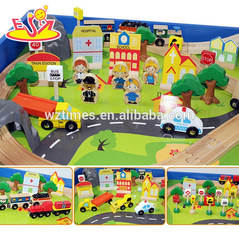 wholesale educational children wooden train track toy for sale W04C043