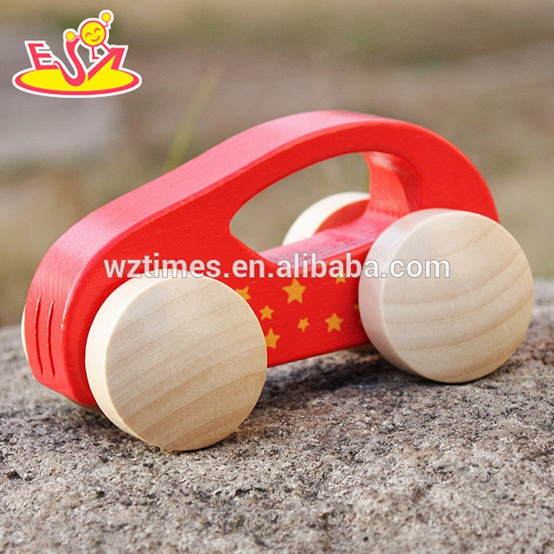 2018 niños divertidos pequeños coches de madera nuevo diseño niños pequeños coches de madera W04A341