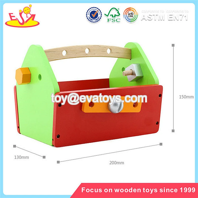 Wholesale intelligent pretend toy wooden tools box toy for training children W03D086