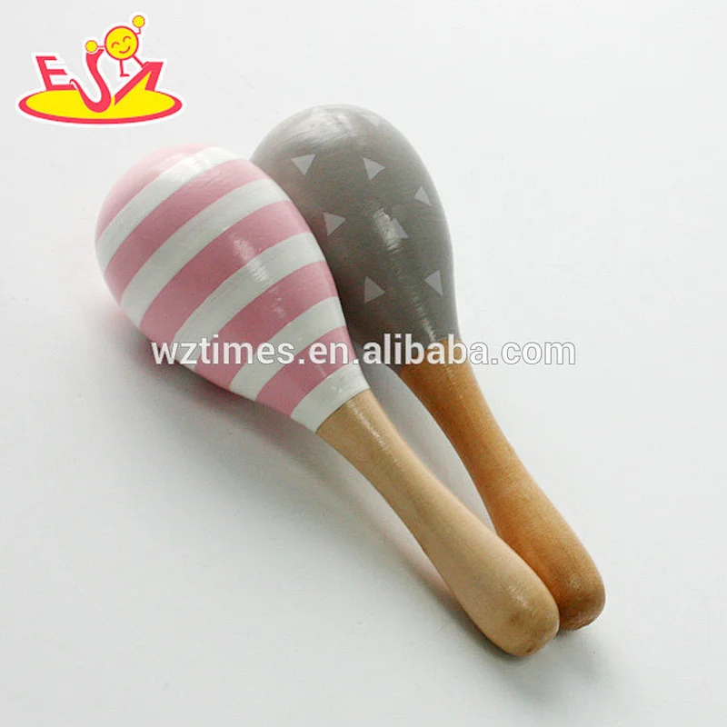 Wholesale most popular wooden black maracas toy for kids W07I125