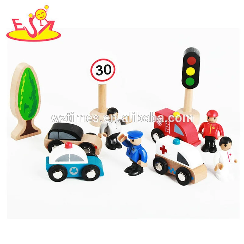2018 Wholesale cheapest train track pack wooden train track for kids W04C146