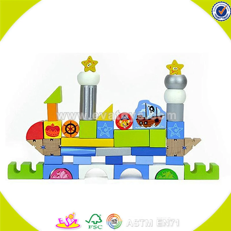 Wholesale top quality wooden baby building blocks toy colorful wooden baby building blocks toy for practical ability W13A073