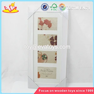 Wholesale brand new beautiful household white wooden hanging photo frame W09A028