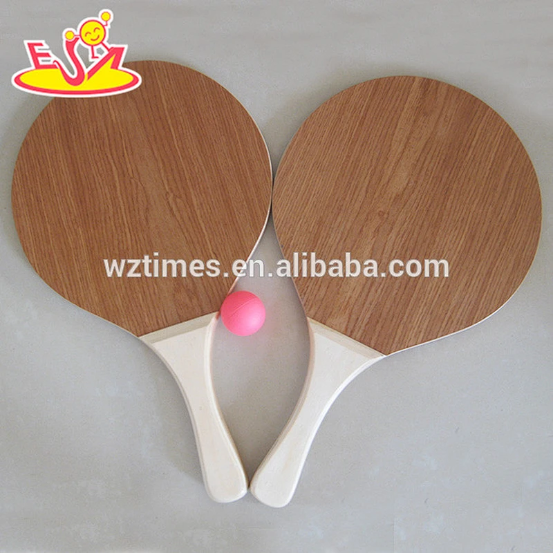 Wholesale top quality wooden beach ball game for adult's outdoor sport W01A102