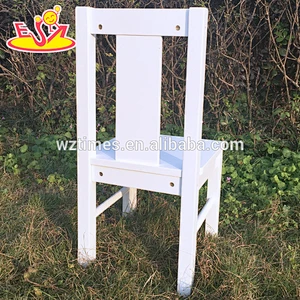 Wholesale customize beautiful wooden white chair used for baby sit W08G163