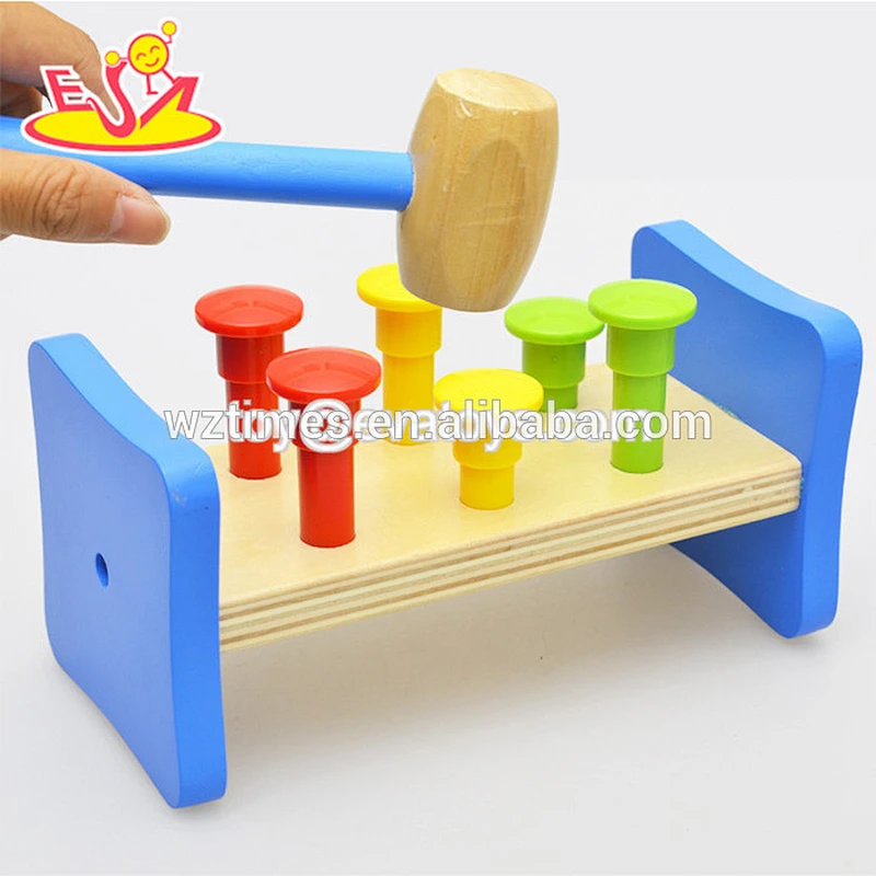 الجملة الملونة يطرق لعبة خشبية مطرقة لعبة للطفل تمارين العضلات اليد W11G014