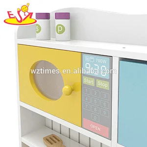 Venta al por mayor divertido juego de simulación de juegos de juguetes de madera juego moderno de cocina para niños W10C356