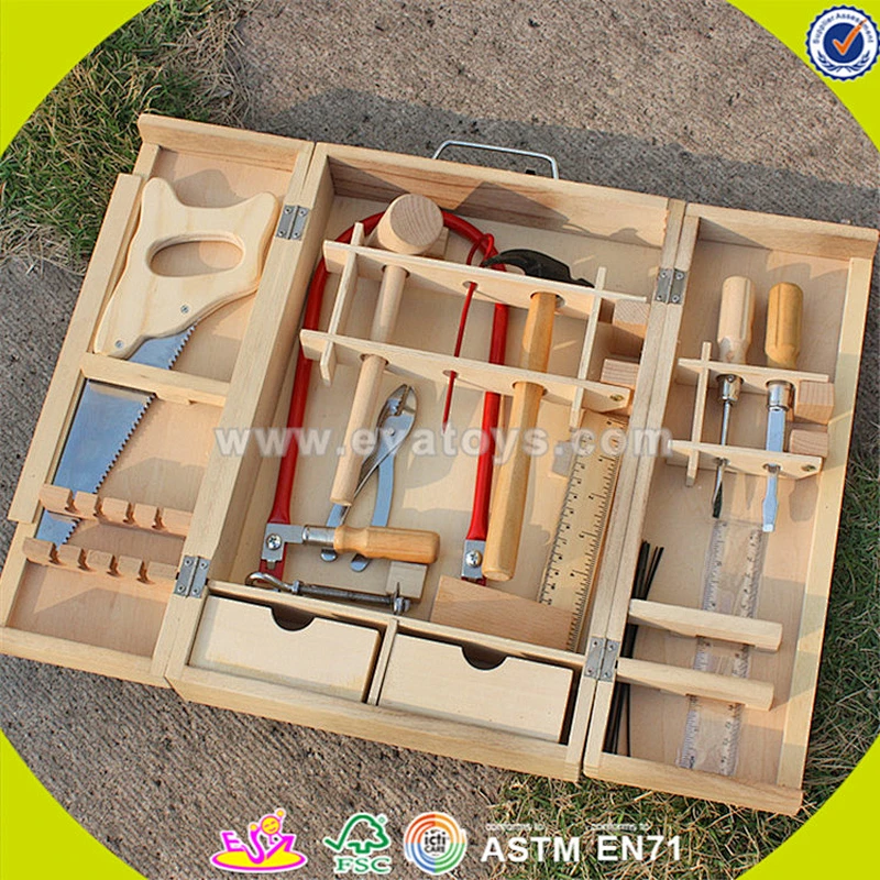 wholesale multi-function wooden tool box toy educational kids wooden tool box toy top quality wooden tool box W03D023
