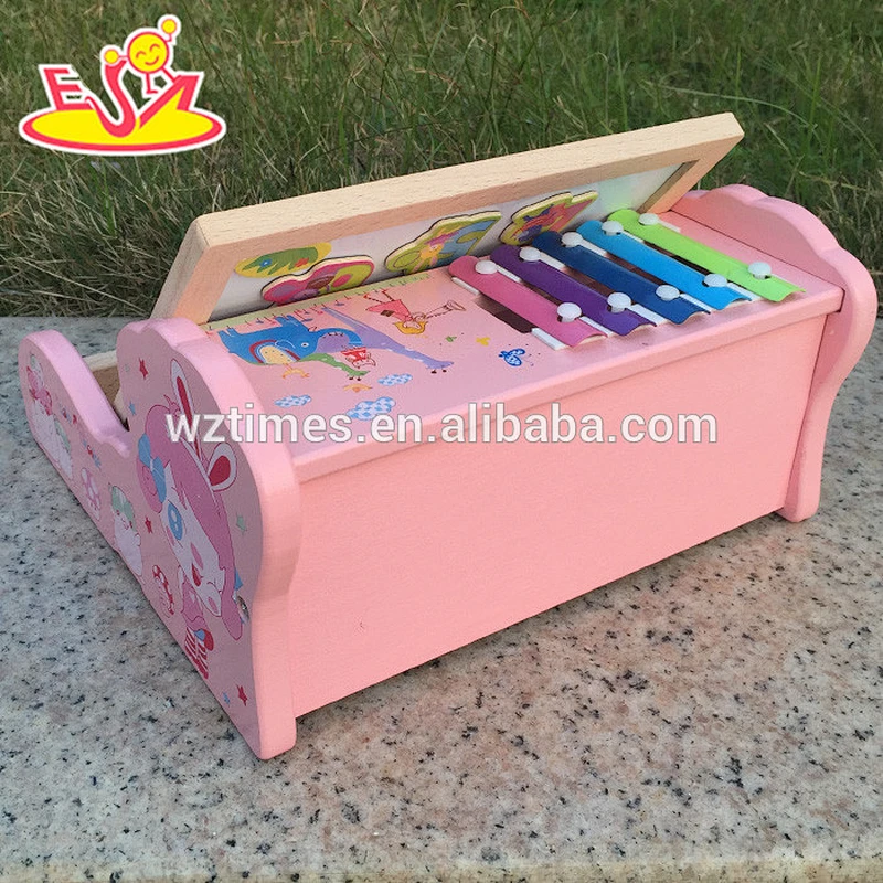 الجملة جميل وردي طفل خشبي صغير وحة الرسم مع إكسيليفون W12B091